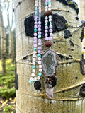 Kunzite and Amazonite mala necklace