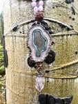 Kunzite and Amazonite mala necklace