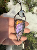 Purple Labradorite and moon pendant