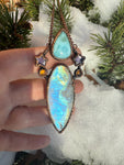 Amazing Moonstone and Larimar star pendant