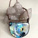 Moonstone Tourmaline Large Half Moon